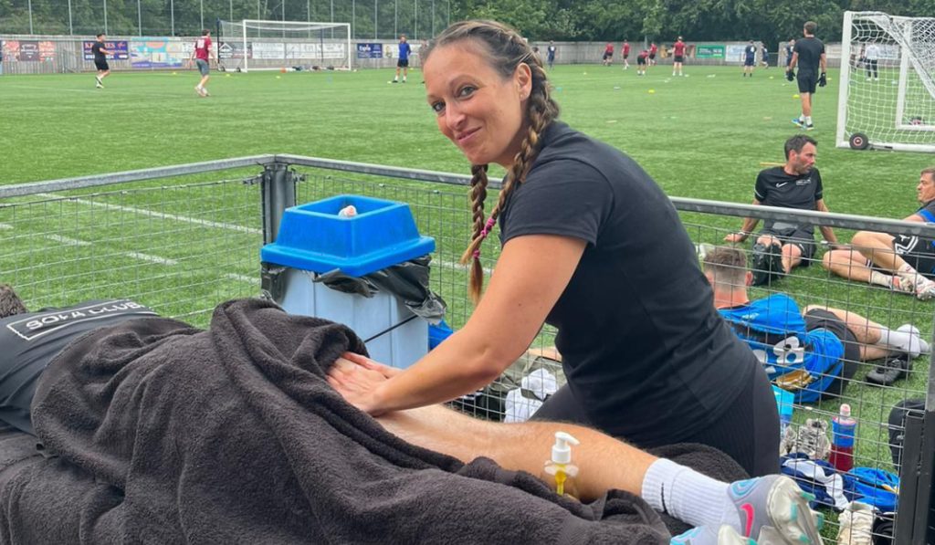 Cahrity Massage at Football Tournament